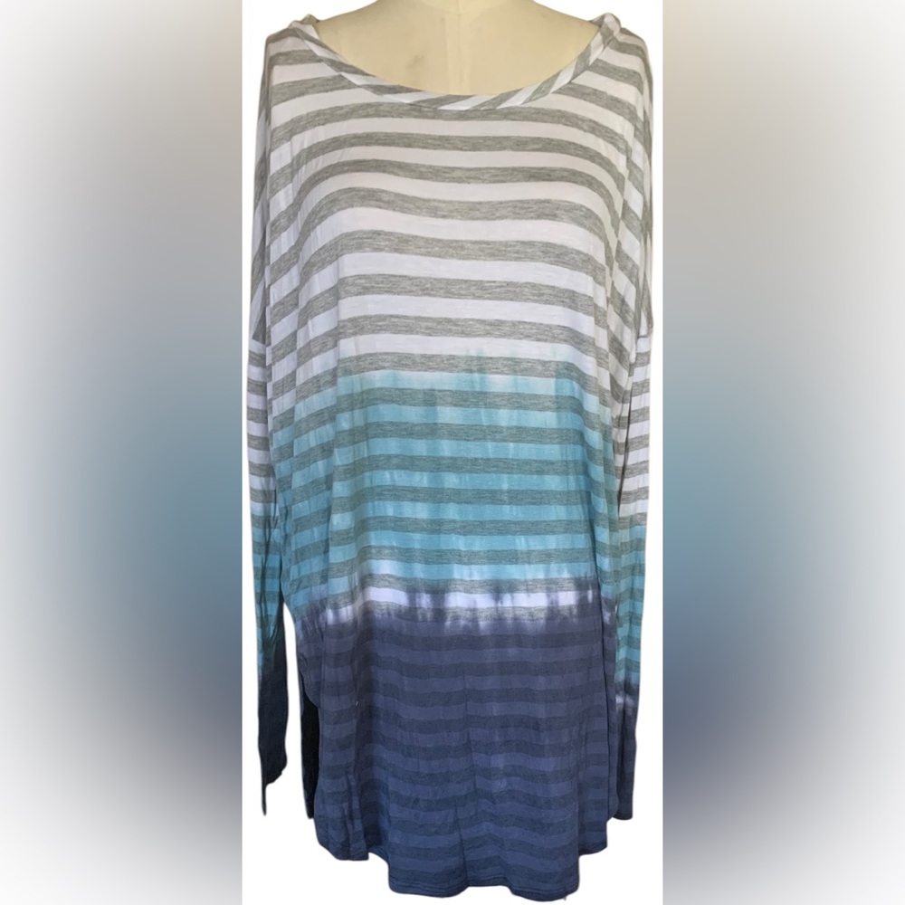Peach Love California Multicolor Striped long sleeve Sleep Shirt